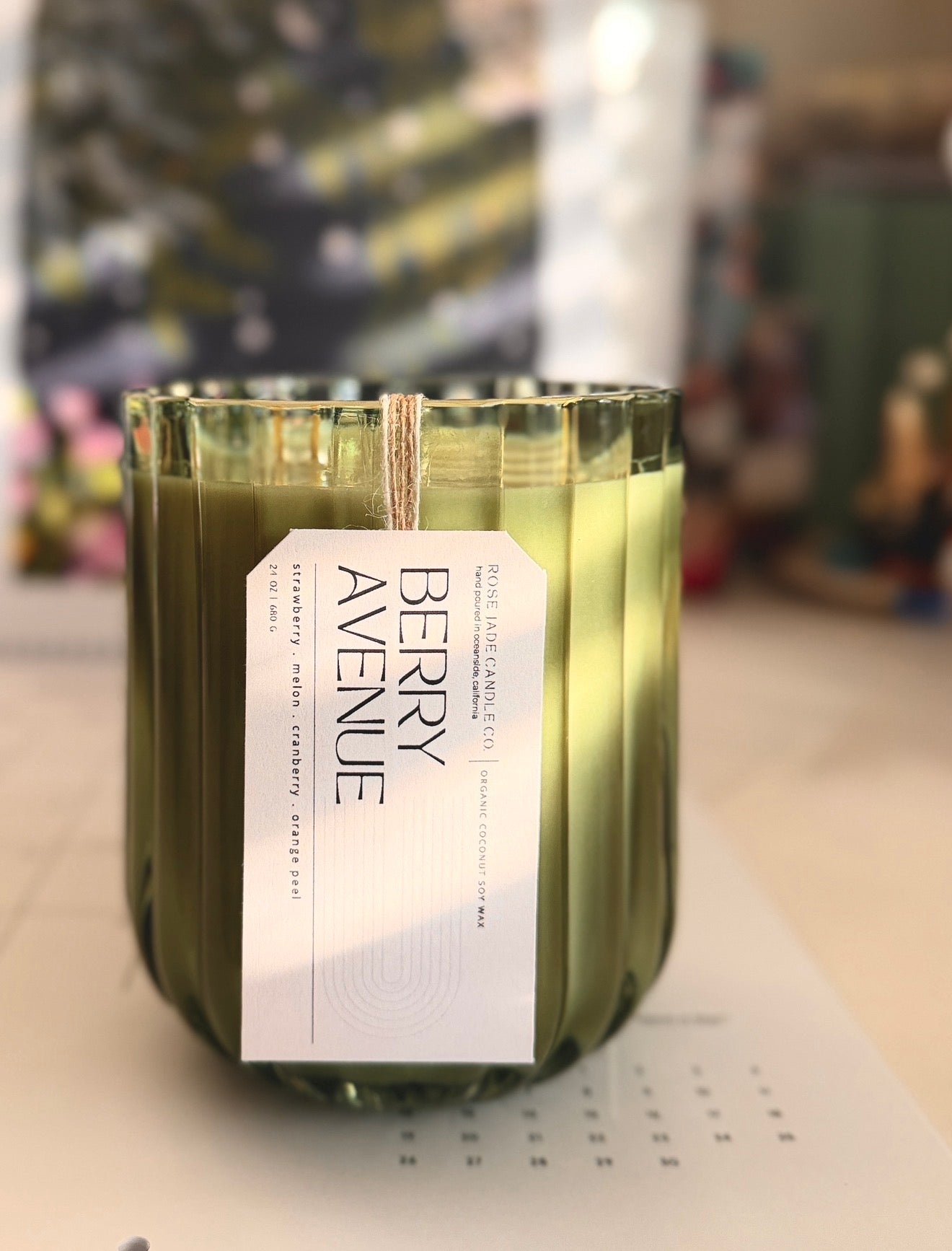 24 oz Heavy Fluted Jar Candle | Organic Coconut Soy Wax Blend | Non-toxic | Clean burning Home Fragrance