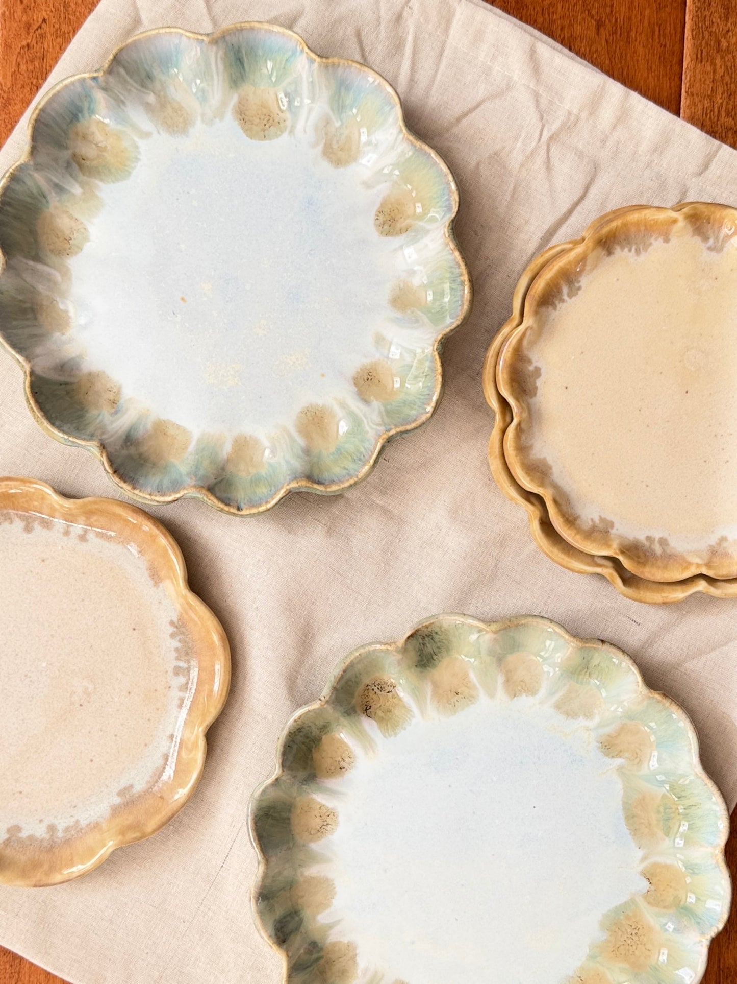 Handmade Clay Scalloped Candle Trays