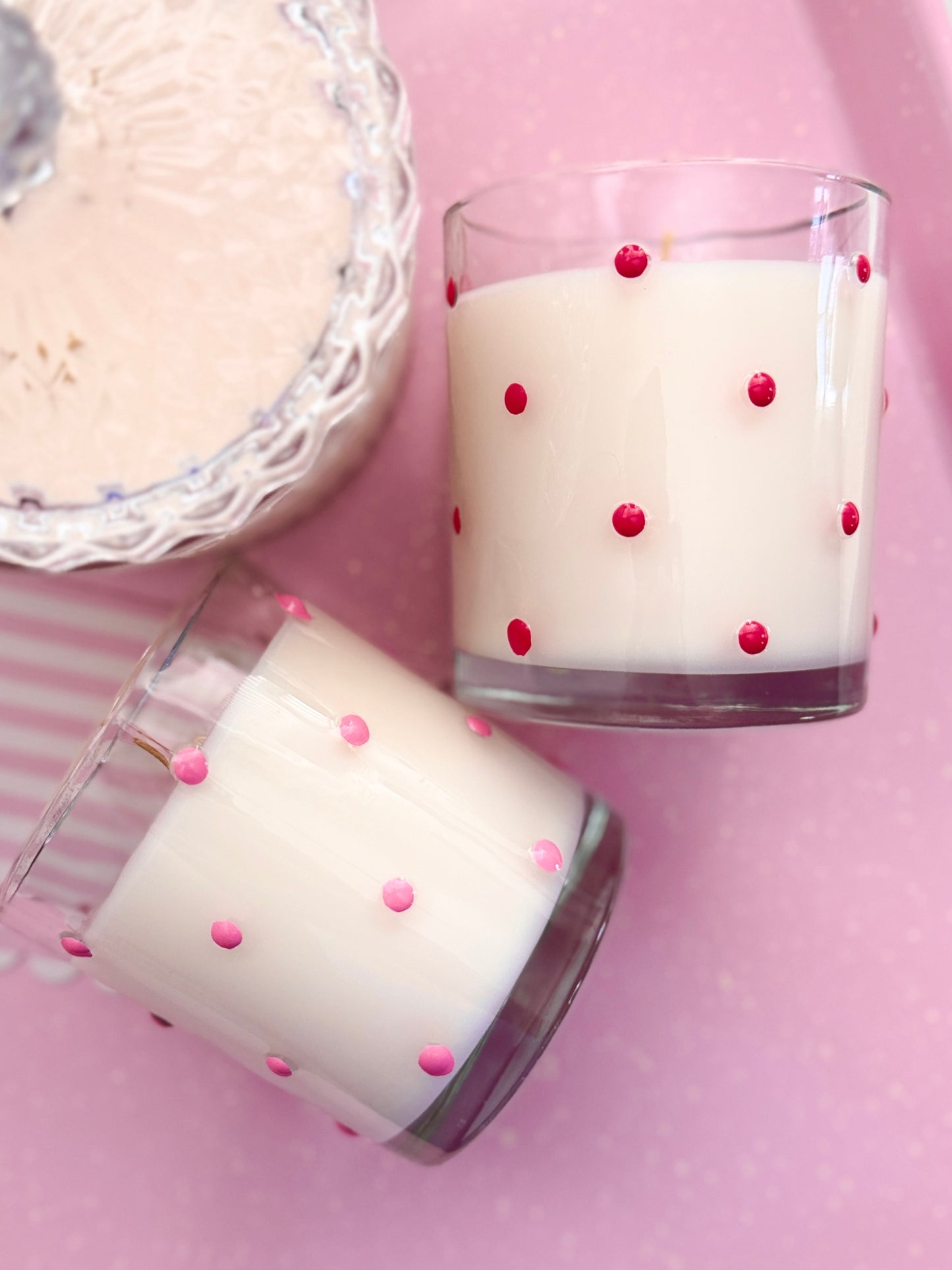 7 oz Polka Dot Candle | Organic Coconut Soy Wax Blend | Non-toxic | Clean burning Home Fragrance