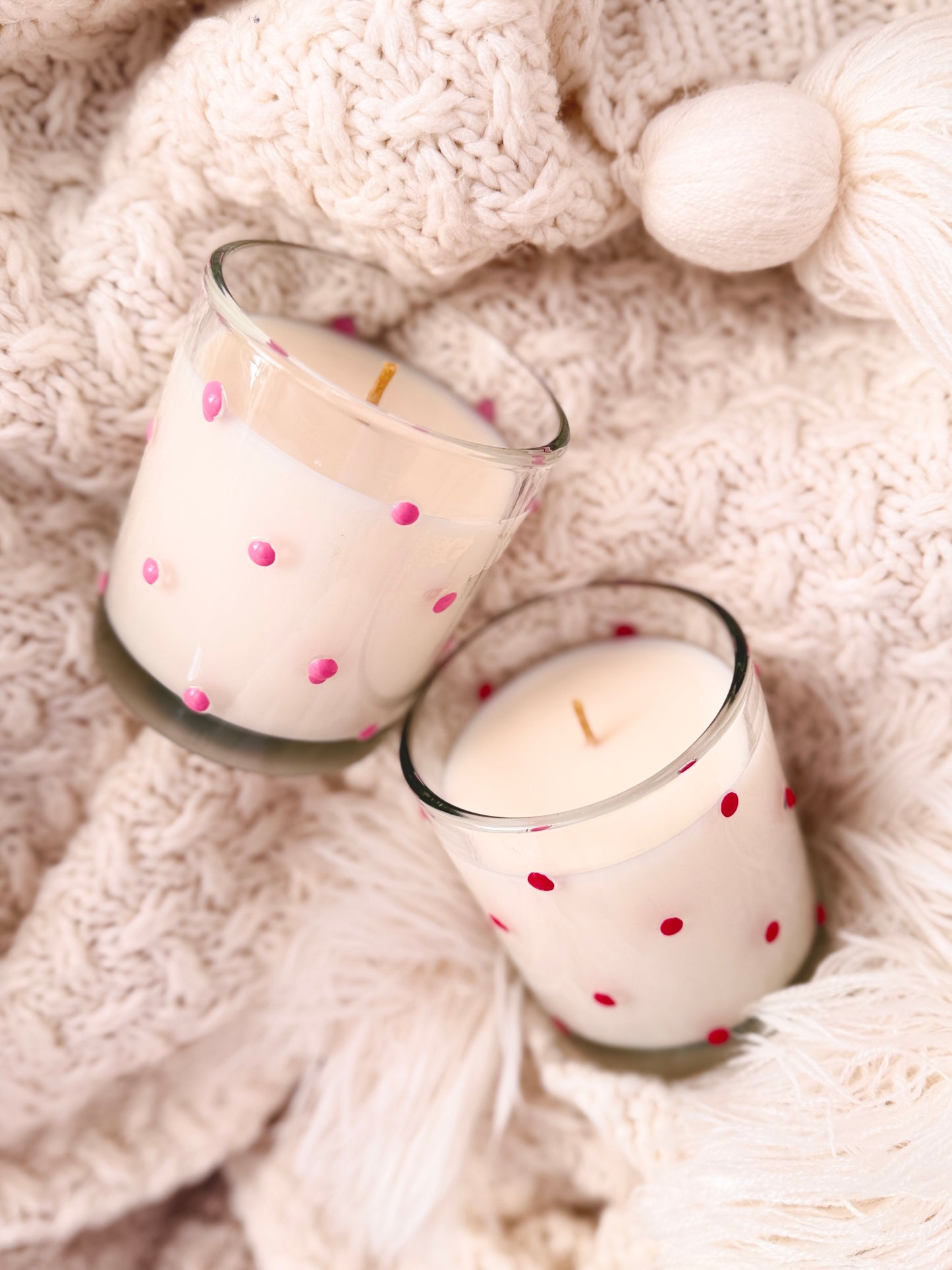 7 oz Polka Dot Candle | Organic Coconut Soy Wax Blend | Non-toxic | Clean burning Home Fragrance