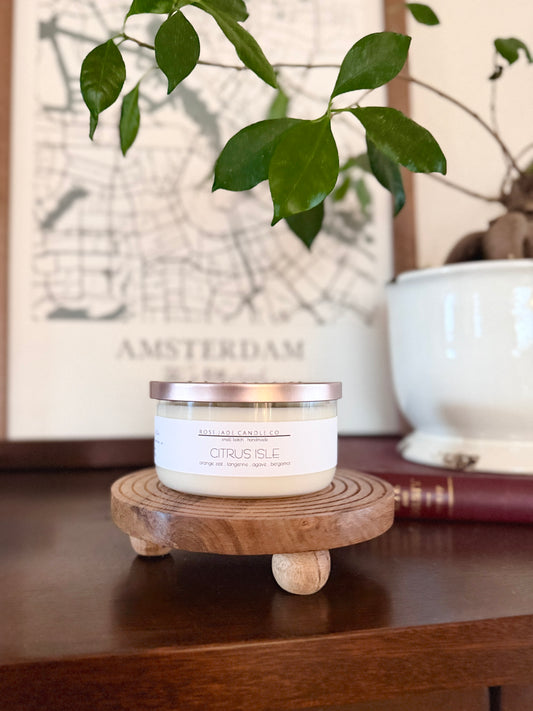 9 oz Glass Apothecary Jar Candle | Organic Coconut Soy Wax Blend | Non-toxic | Clean burning Home Fragrance