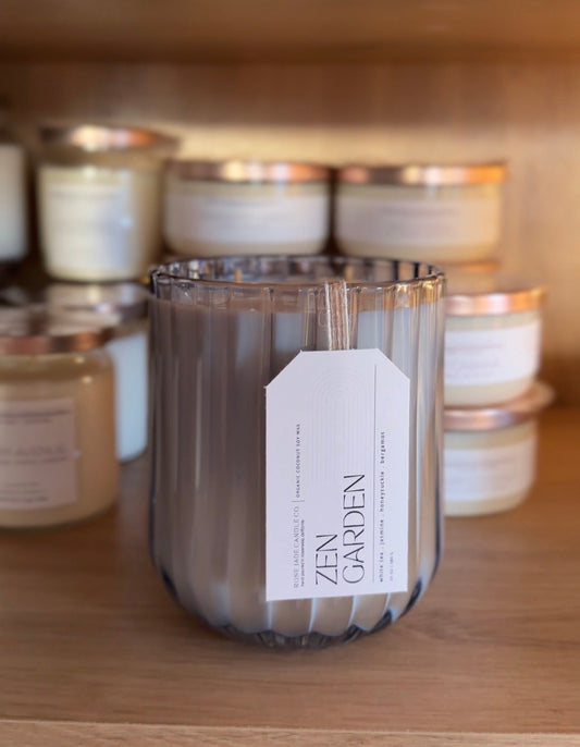 24 oz Heavy Fluted Jar Candle | Organic Coconut Soy Wax Blend | Non-toxic | Clean burning Home Fragrance