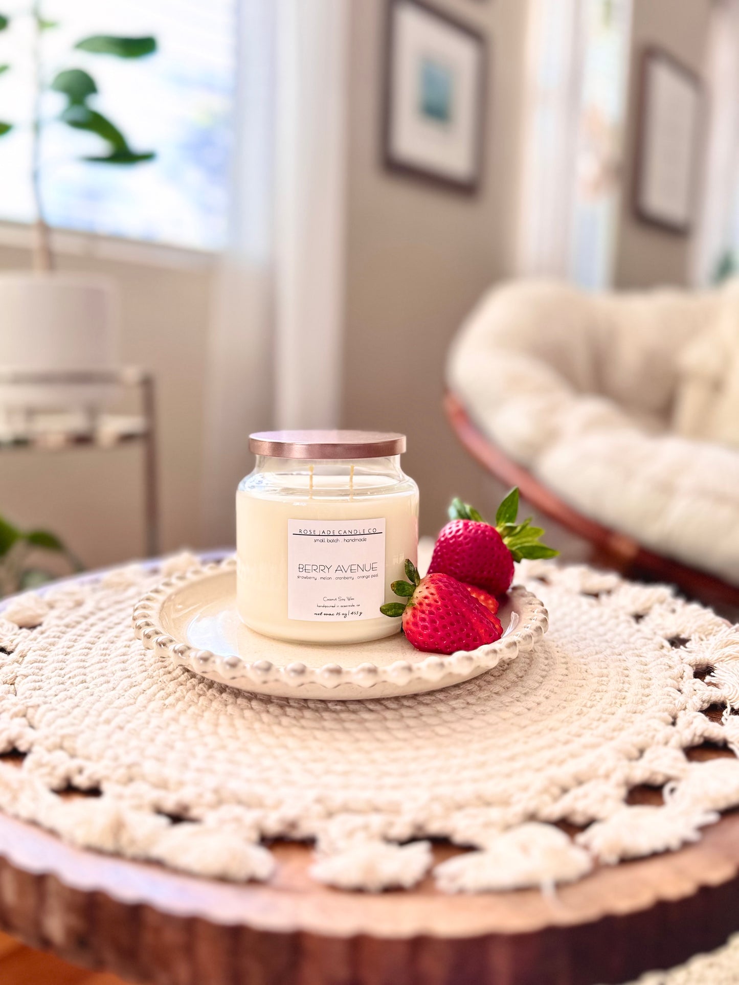 16 oz Glass Apothecary Candle | Organic Coconut Soy Wax Blend | Non-toxic | Clean burning Home Fragrance