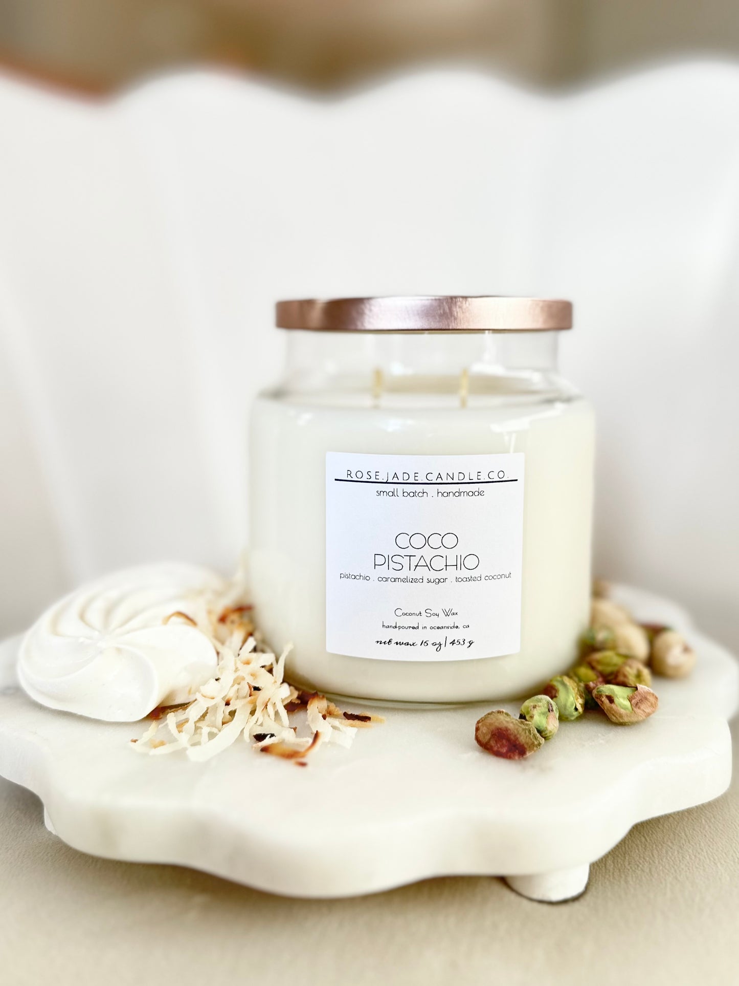 16 oz Glass Apothecary Candle | Organic Coconut Soy Wax Blend | Non-toxic | Clean burning Home Fragrance