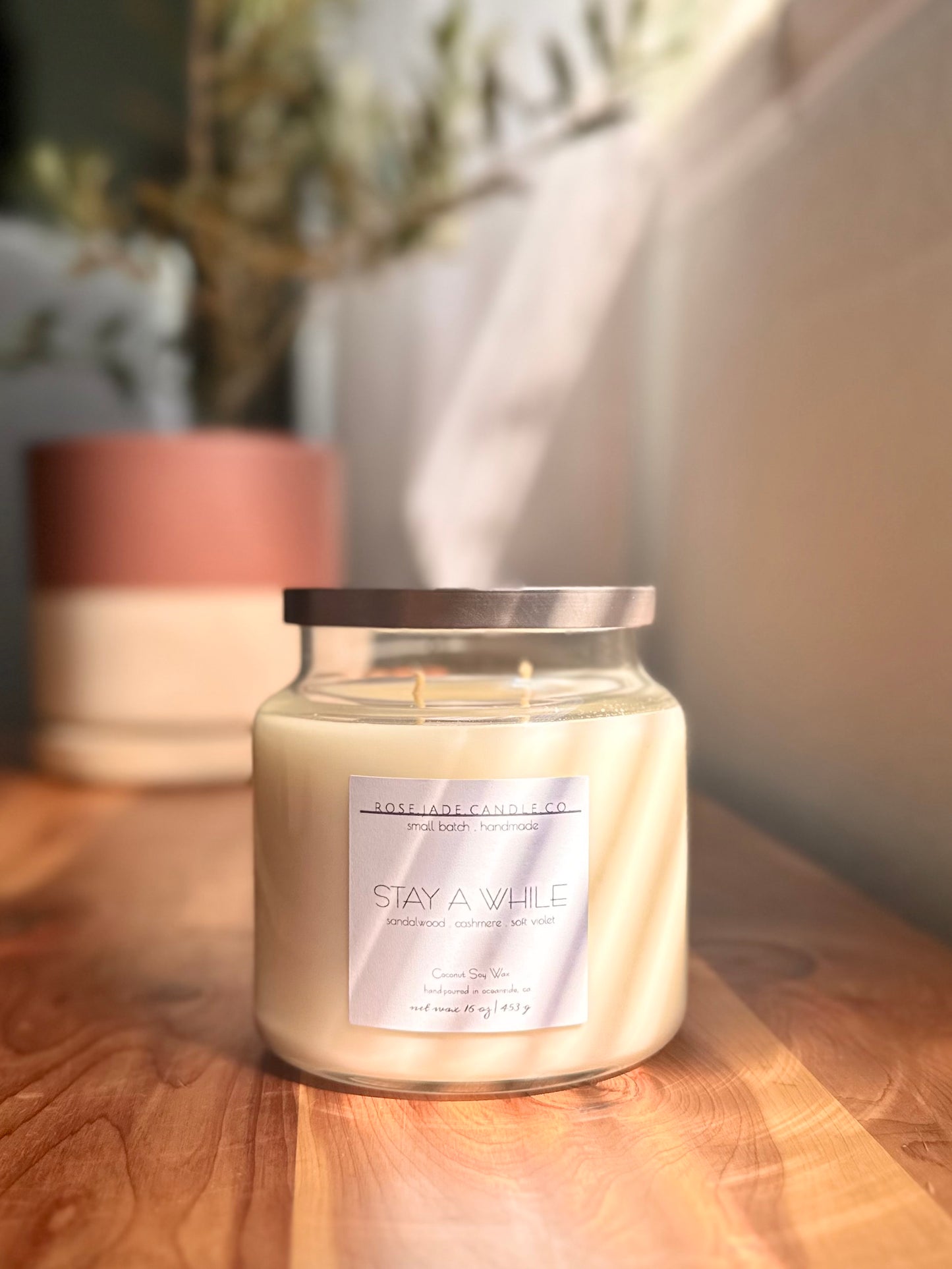 16 oz Glass Apothecary Candle | Organic Coconut Soy Wax Blend | Non-toxic | Clean burning Home Fragrance
