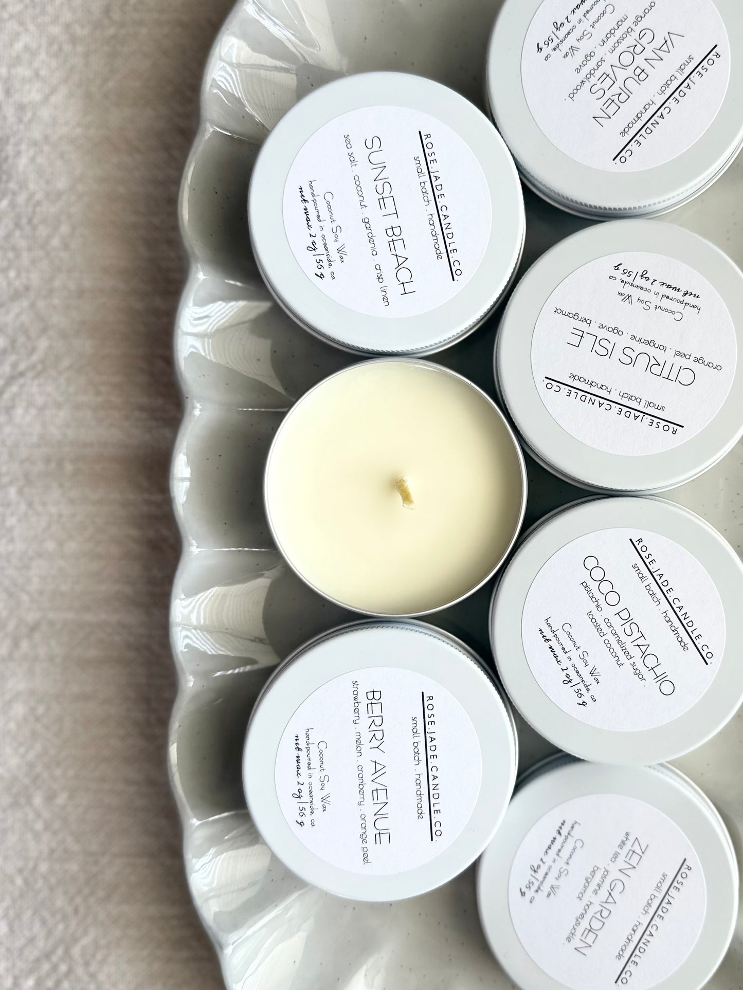 Discovery Set - 2 oz travel candles | Organic American-Grown Coconut Soy Wax Blend | Non-toxic | Clean burning Home Fragrance