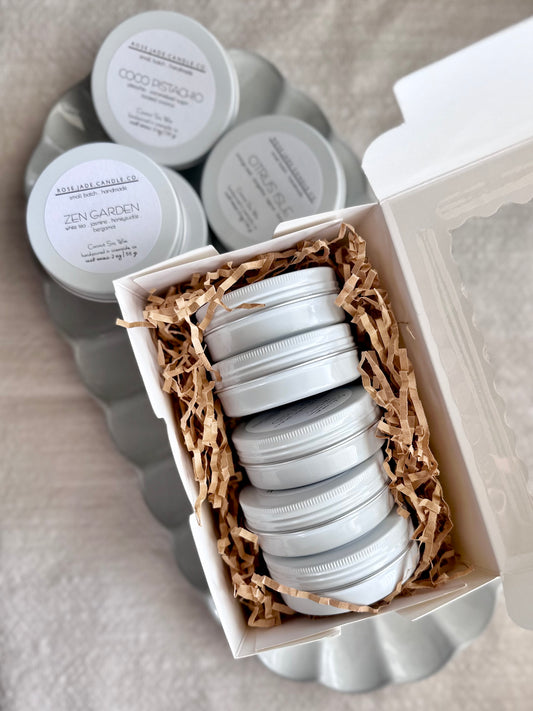 Discovery Set - 2 oz travel candles | Organic American-Grown Coconut Soy Wax Blend | Non-toxic | Clean burning Home Fragrance