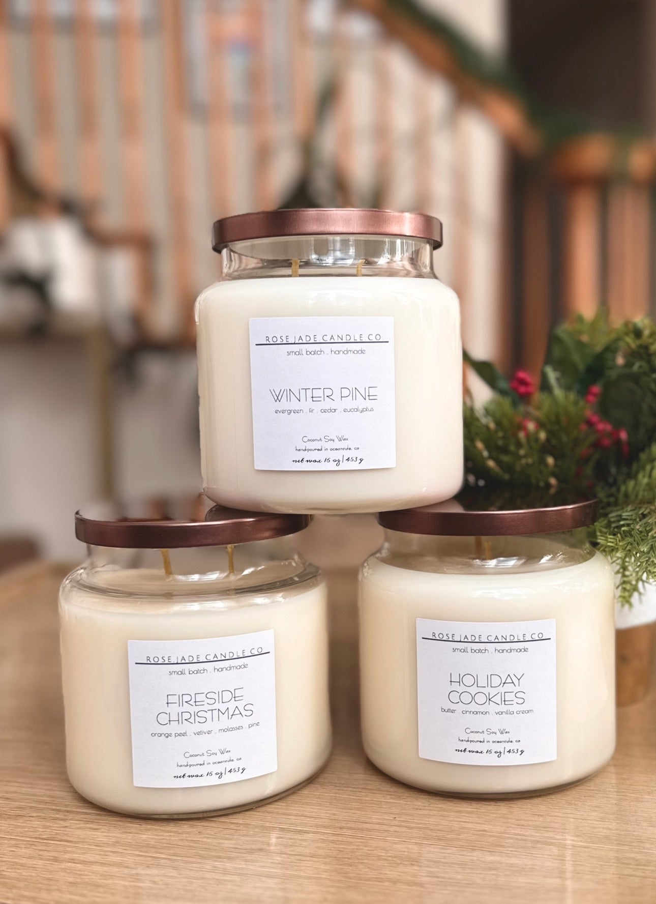 2025 WINTER HOLIDAY COLLECTION | organic coconut soy wax candles | paraffin-free | clean burning home fragrance
